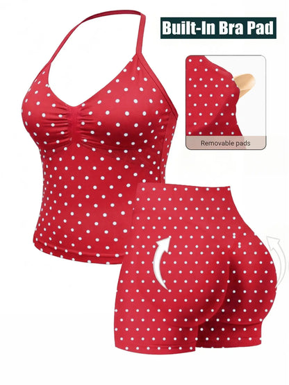 Polka Dot Power-Up: The Sporty Outfit That Says "I Can Run... to Brunch!