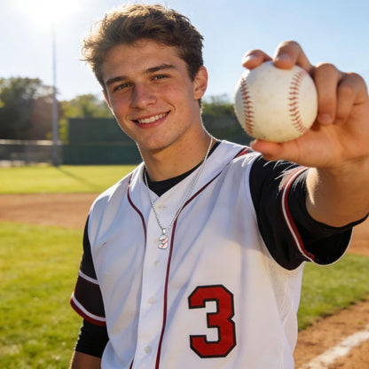 Batter Up Bling: The Jersey Number Necklace for Aspiring Home Run Heroes!