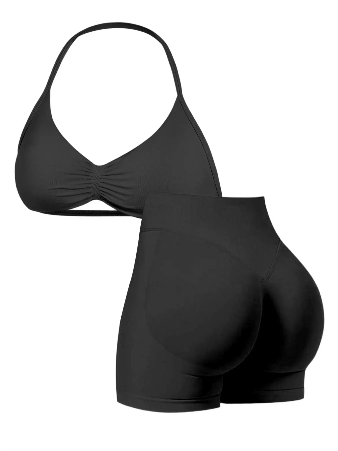 Sassy Summer Yoga Gear: Twerk It Out Tank and Booty-Hugging Shorts for Running from Your Responsibilities!
