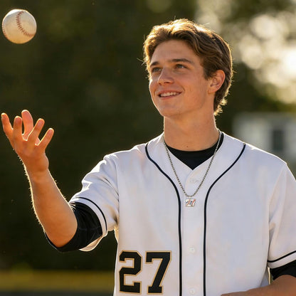 Batter Up Bling: The Jersey Number Necklace for Aspiring Home Run Heroes!