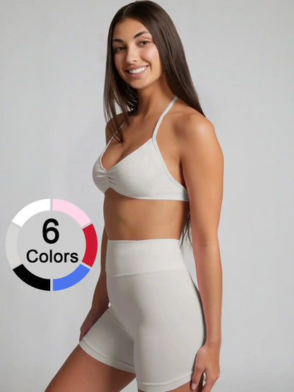 Sassy Summer Yoga Gear: Twerk It Out Tank and Booty-Hugging Shorts for Running from Your Responsibilities!
