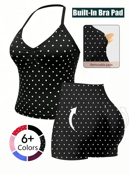 Polka Dot Power-Up: The Sporty Outfit That Says "I Can Run... to Brunch!