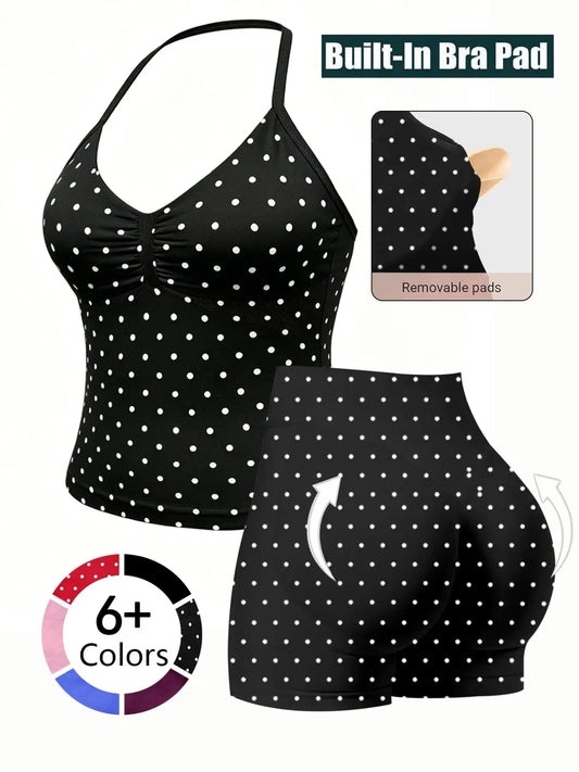 Polka Dot Power-Up: The Sporty Outfit That Says "I Can Run... to Brunch!