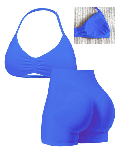 Sassy Summer Yoga Gear: Twerk It Out Tank and Booty-Hugging Shorts for Running from Your Responsibilities!