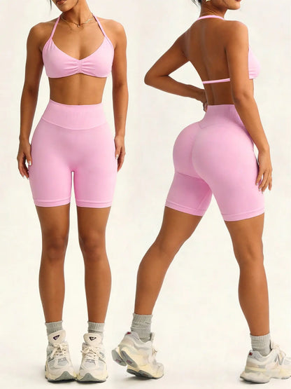 Sassy Summer Yoga Gear: Twerk It Out Tank and Booty-Hugging Shorts for Running from Your Responsibilities!