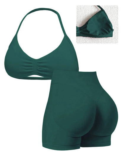 Sassy Summer Yoga Gear: Twerk It Out Tank and Booty-Hugging Shorts for Running from Your Responsibilities!